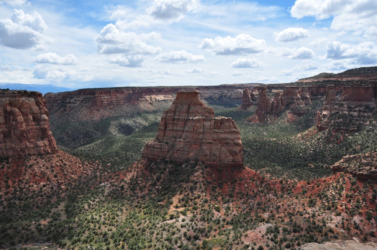 Breathtaking landscape of rocky formations at Colorado National Monument in Grand Junction, USA.